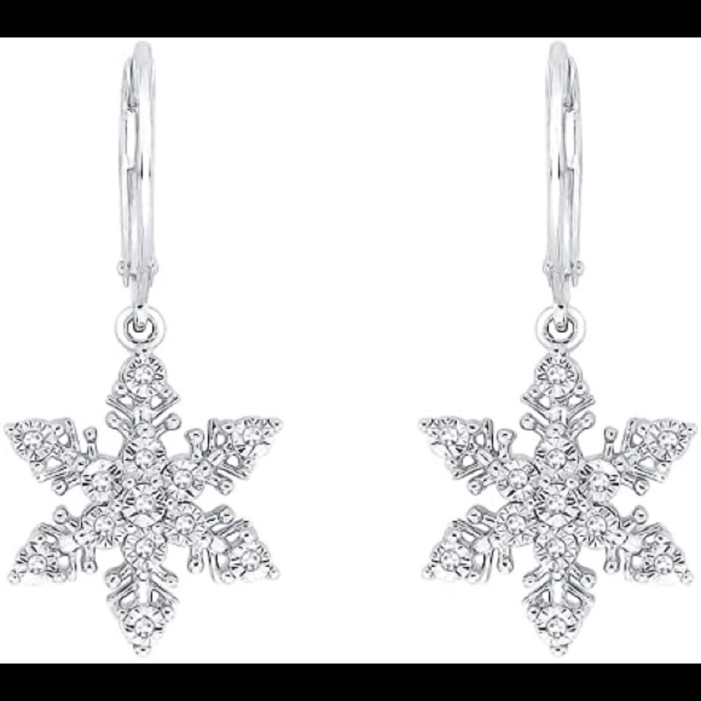Snowflake diamond earrings